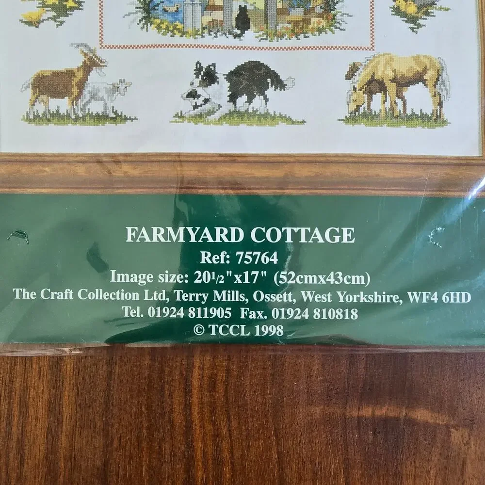 Vintage The Craft Collection Farmyard Cottage Cross Stitch Kit Barnyard Farmyard